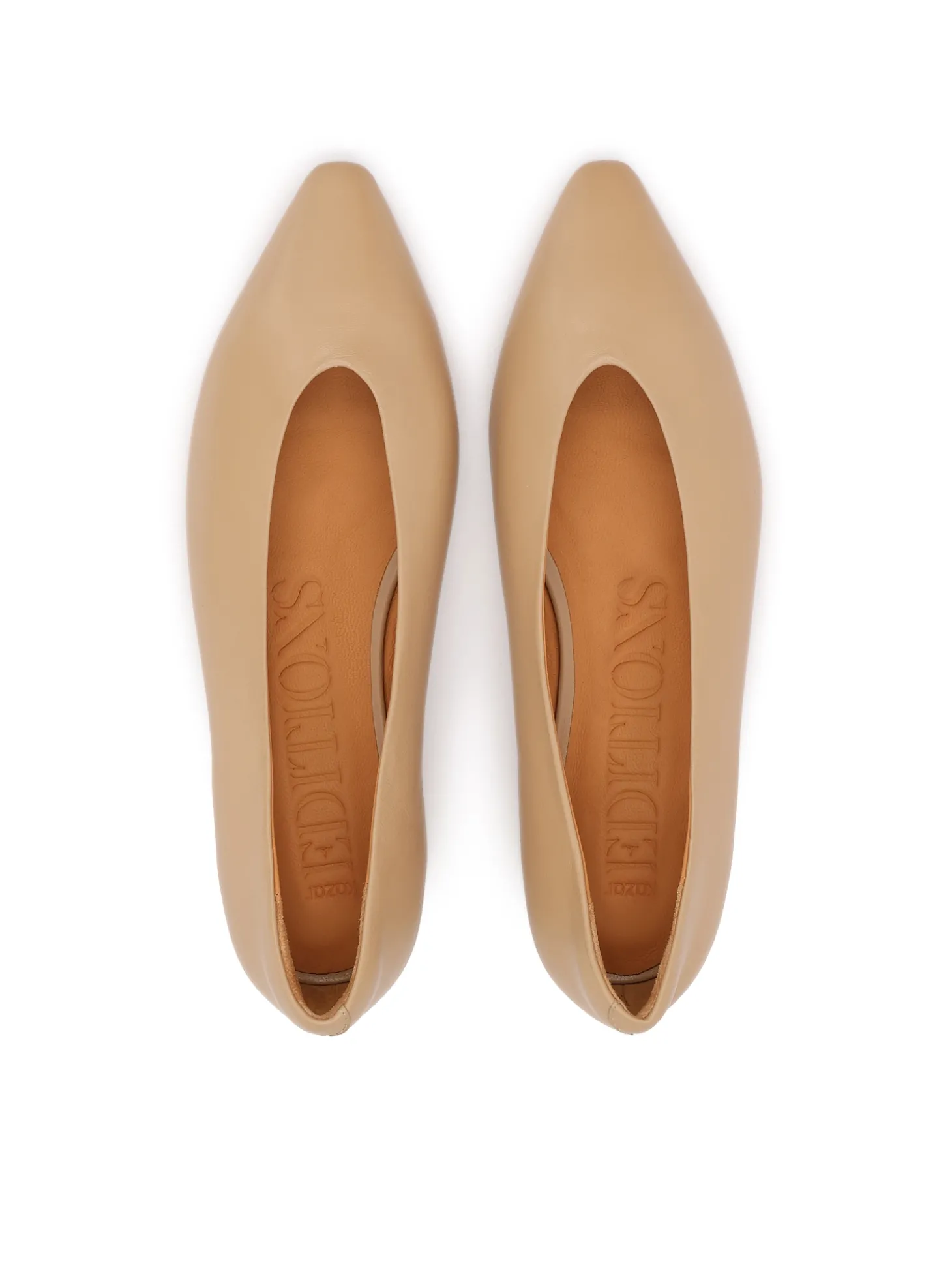 Beżowe czółenka z naturalnej skóry