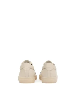 Beżowe skórzane sneakersy męskie w stylu smart casual
