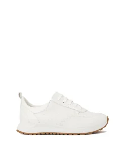 Białe sneakersy w monogramy z łączonych skór