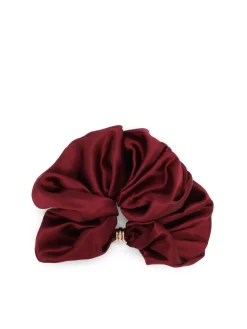 Bordowa scrunchie z jedwabnej satyny