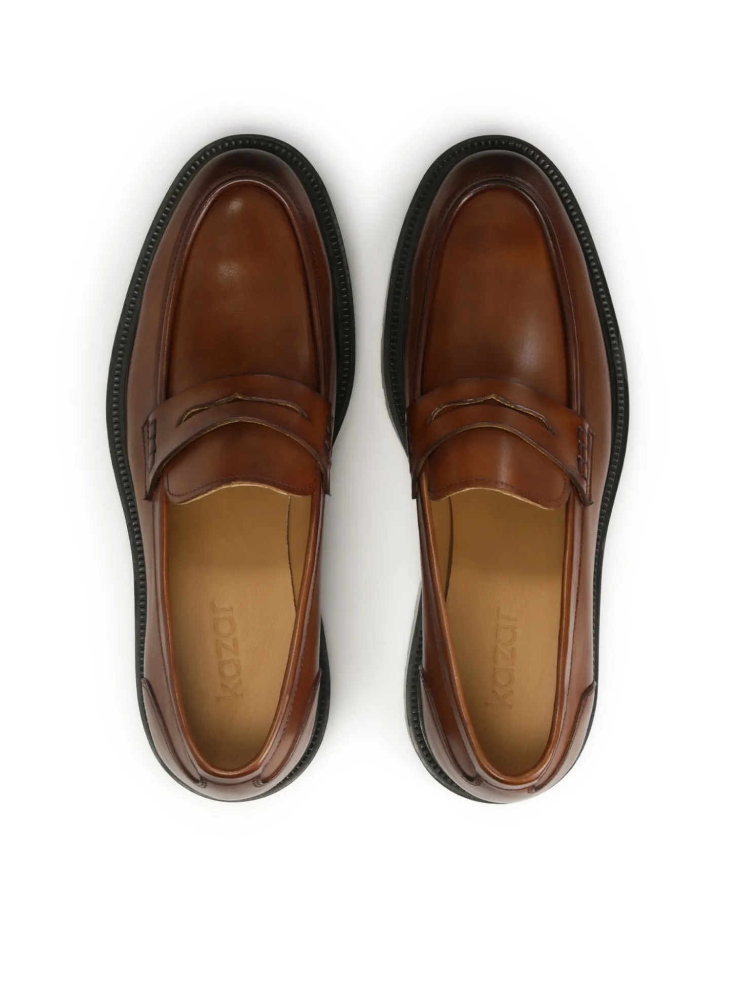 Brązowe loafersy na grubszej podeszwie