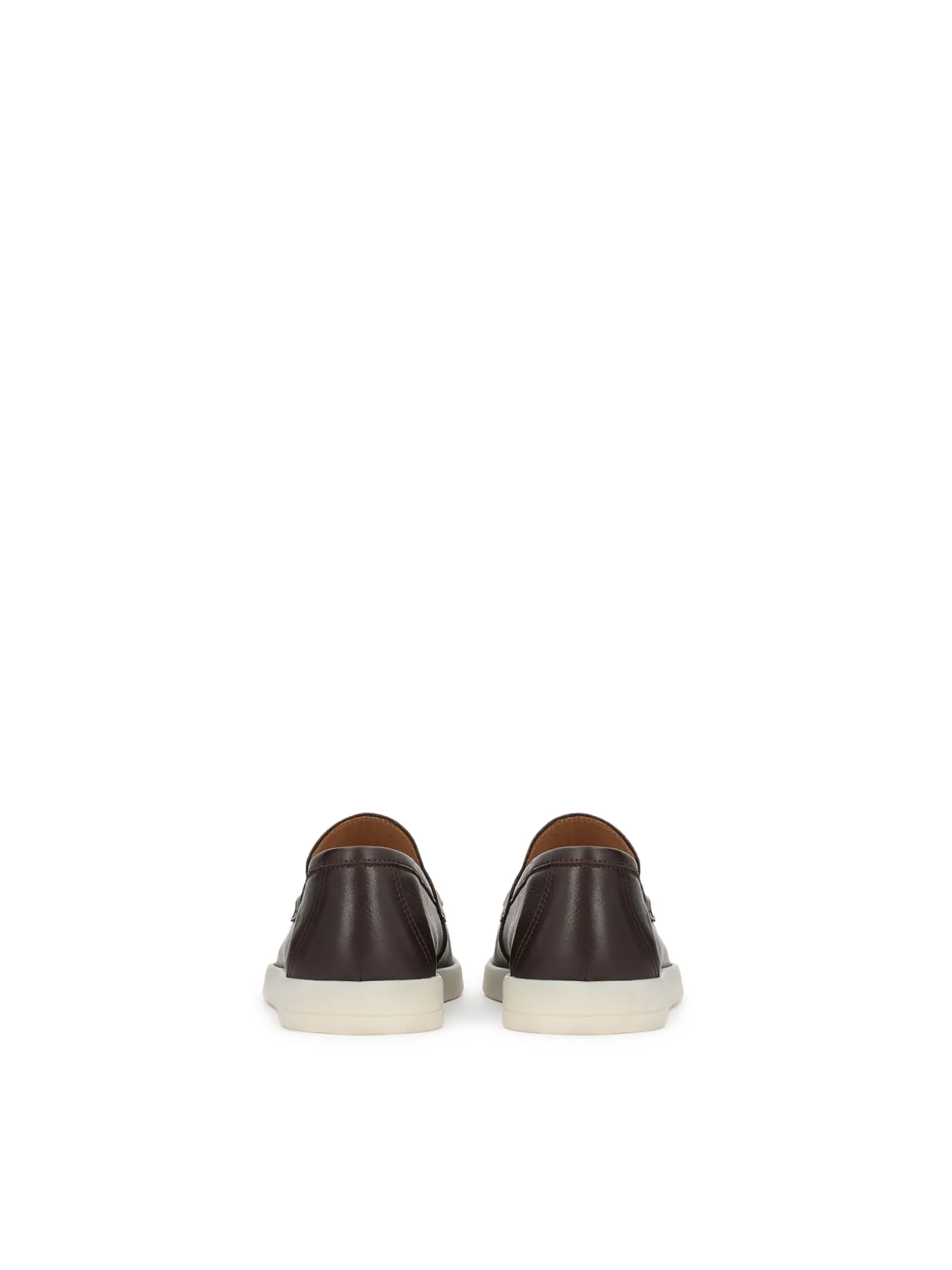 Brązowe skórzane loafersy na podeszwie typu sneakers