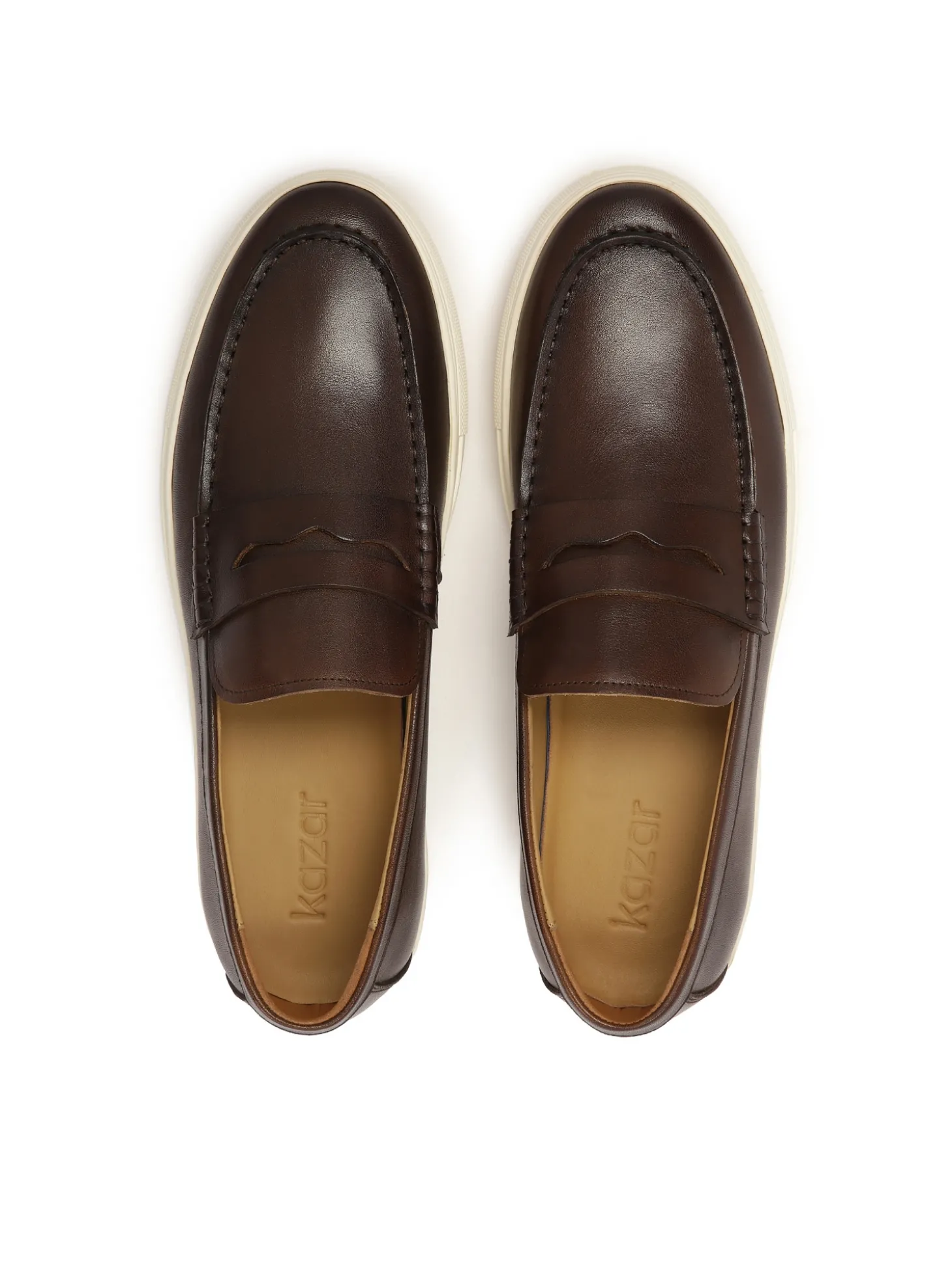 Brązowe wsuwane loafersy na podeszwie typu sneakers