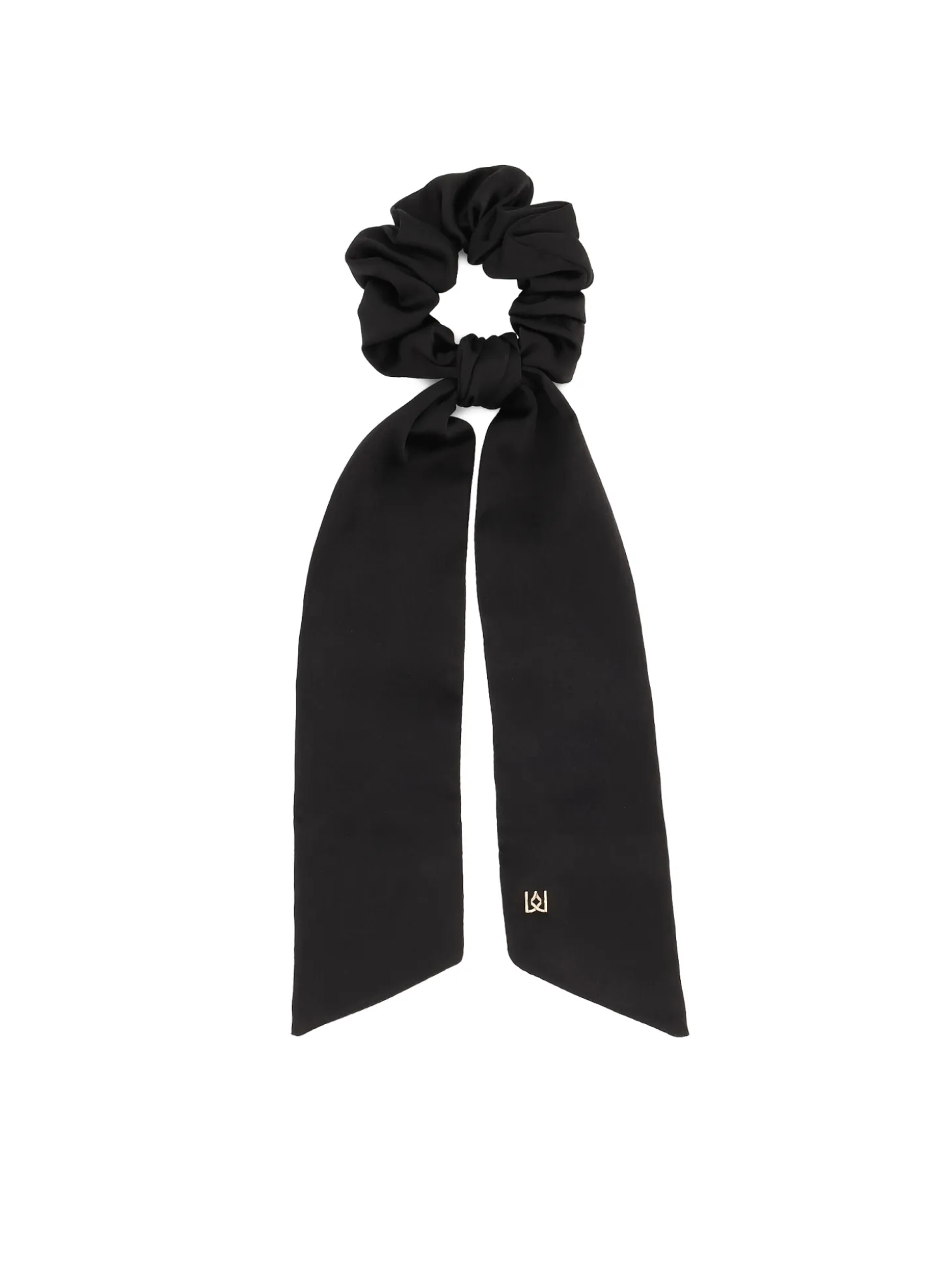 Czarna gumka scrunchie ze wstążkami