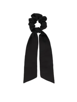 Czarna gumka scrunchie ze wstążkami