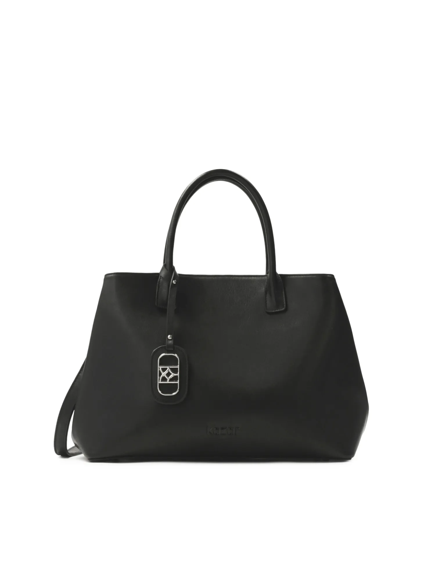 Czarna skórzana torebka w stylu minimal