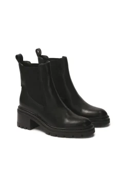 Czarne chelsea boots na szerokim obcasie