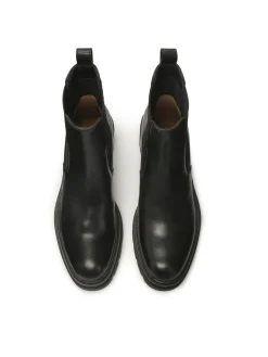 Czarne chelsea boots na szerokim obcasie