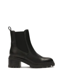 Czarne chelsea boots na szerokim obcasie