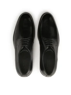 Czarne formalne półbuty ze skóry naturalnej