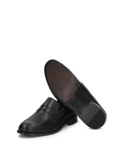 Czarne loafersy męskie ze skóry naturalnej z Limited Edition