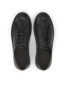 Czarne męskie sneakersy ze skóry naturalnej