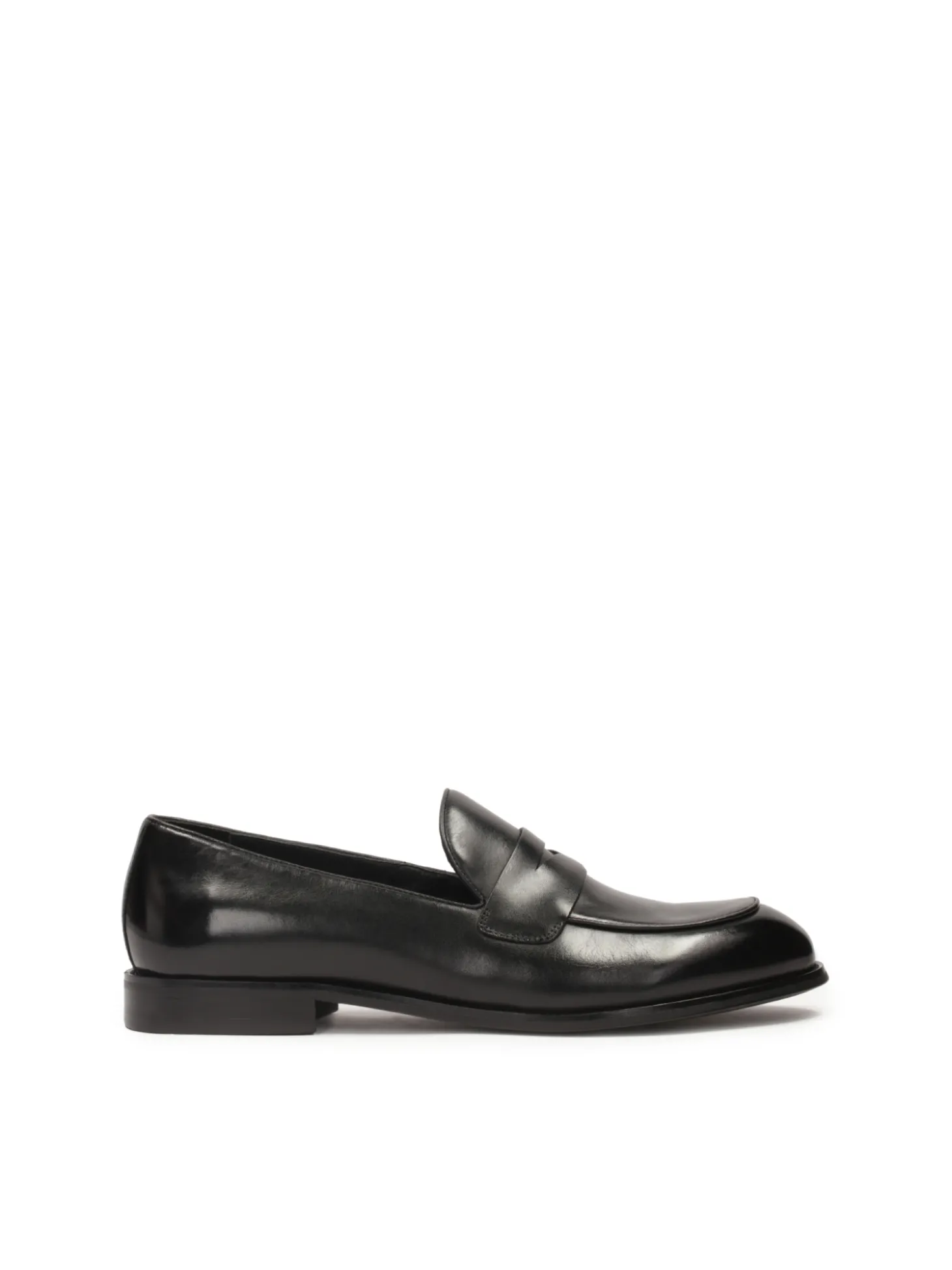Czarne skórzane męskie penny loafers