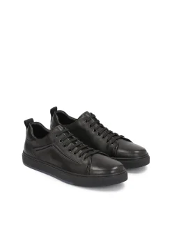 Czarne sneakersy męskie z wypukłym tłoczonym wzorem