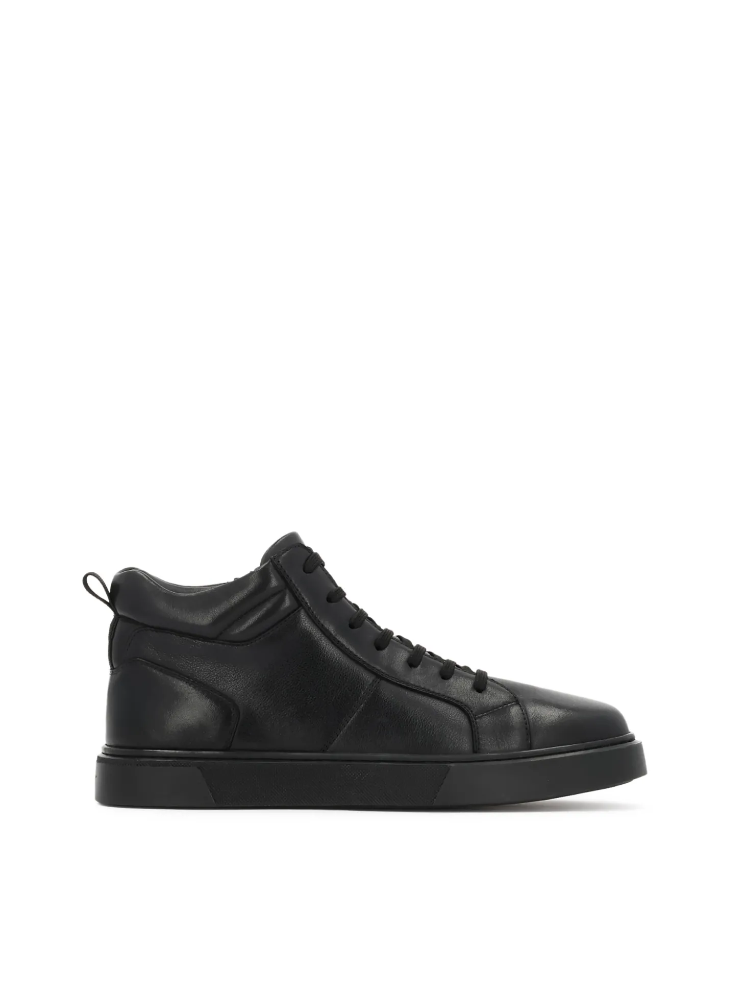 Czarne sneakersy za kostkę z naturalnej skóry