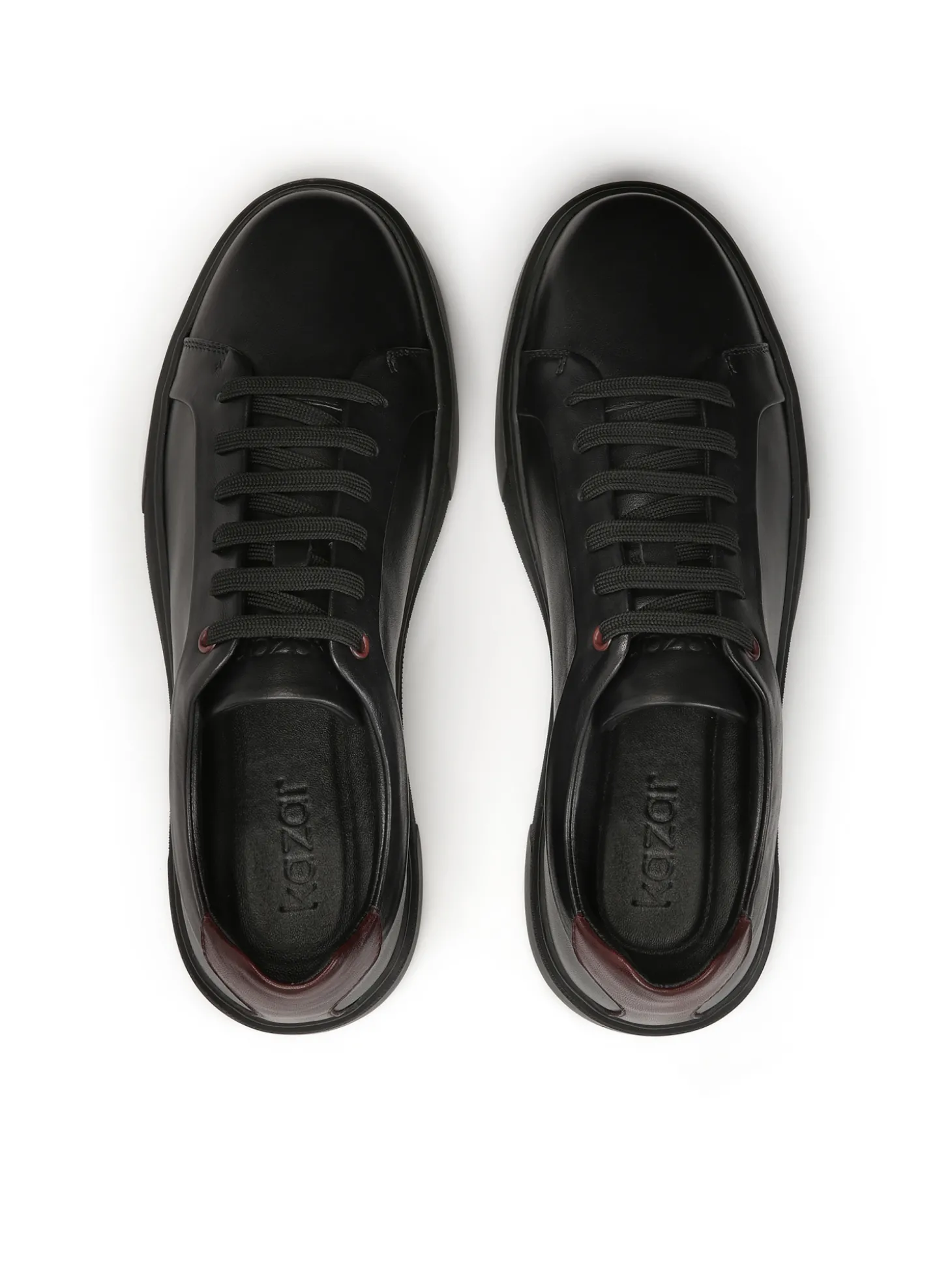 Czarne sneakersy z brązową wstawką