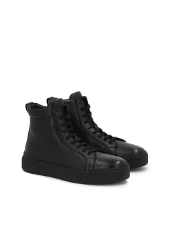 Czarne sneakersy ze skóry