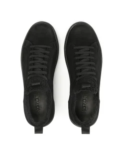 Czarne sneakersy z nubuku i tkaniny