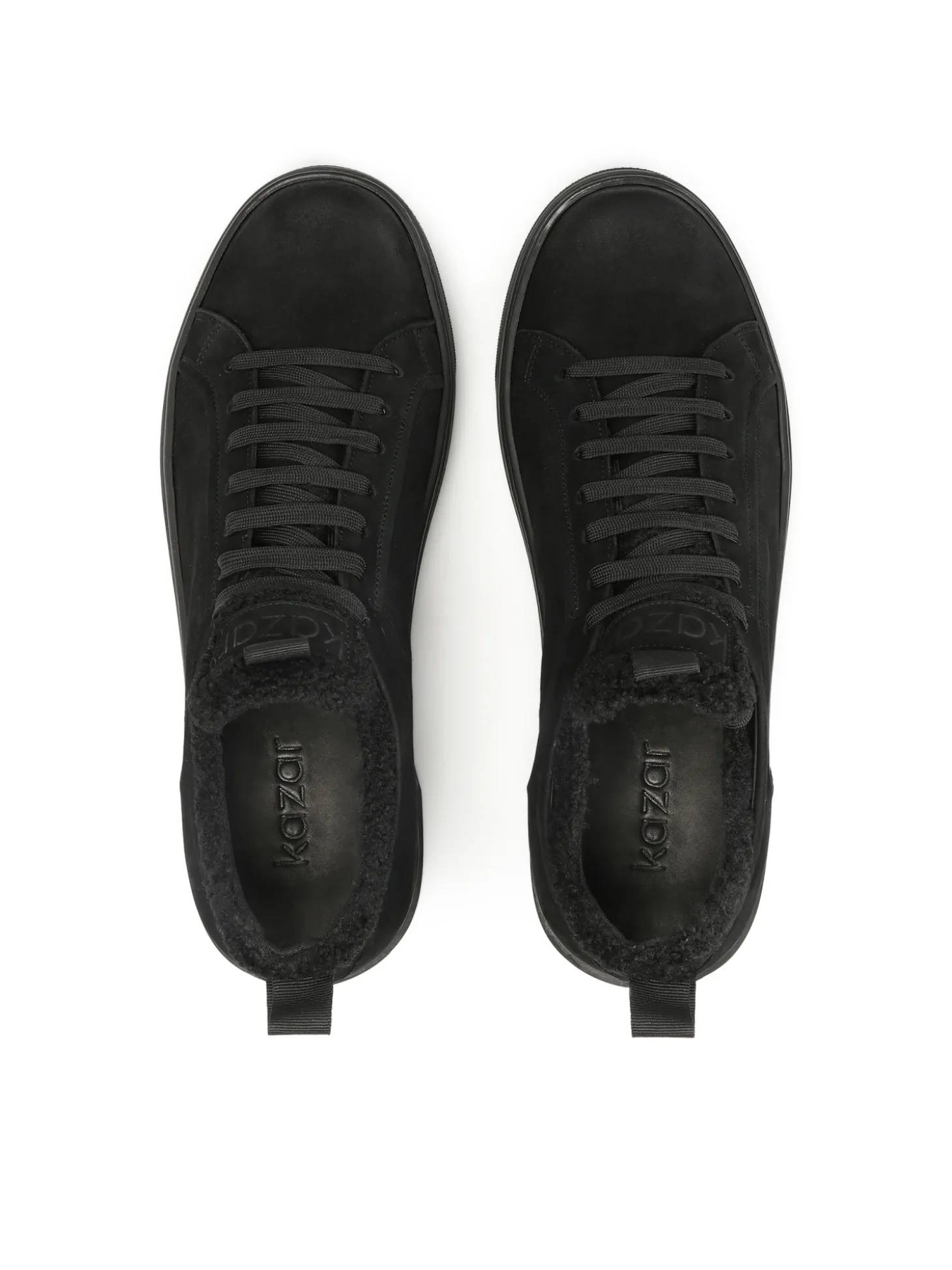 Czarne sneakersy z nubuku i tkaniny