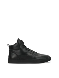Czarne sneakersy z suwakiem i sznurowaniem