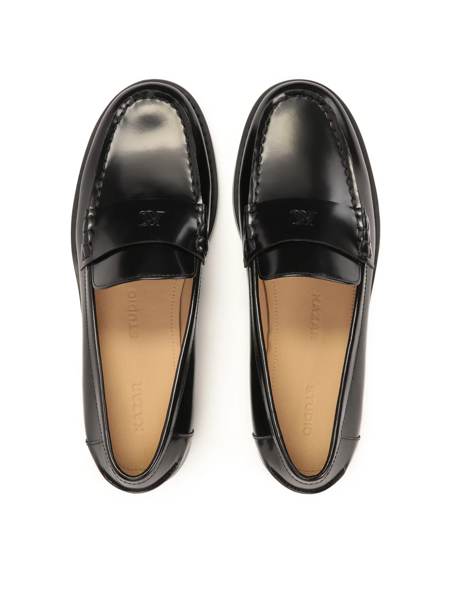 Czarne uniwersalne półbuty slip-on