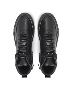 Czarne wysokie sneakersy męskie zdobione monogramami