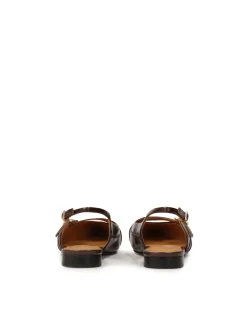 Czółenka slingback na płaskiej podeszwie