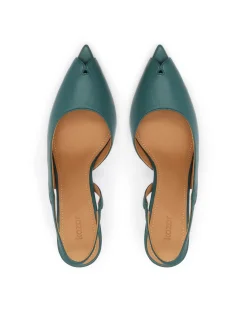 Czółenka slingback z wydłużonymi otwartymi noskami