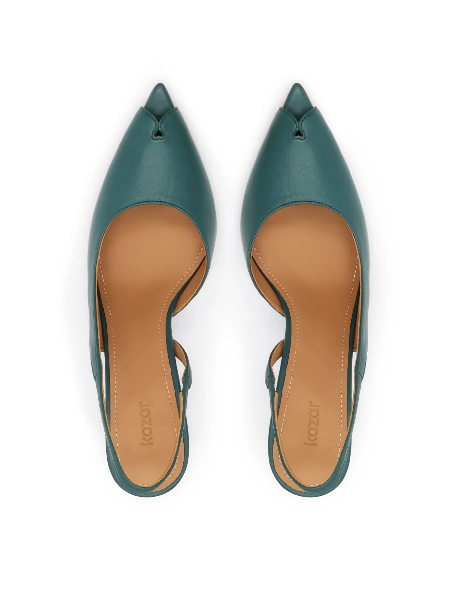 Czółenka slingback z wydłużonymi otwartymi noskami