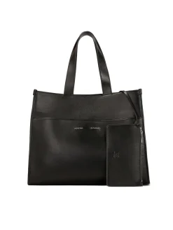 Duża czarna tote bag z saszetką