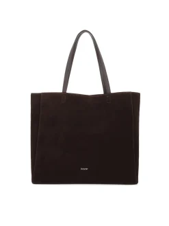 Duża torebka shopper z zamszu