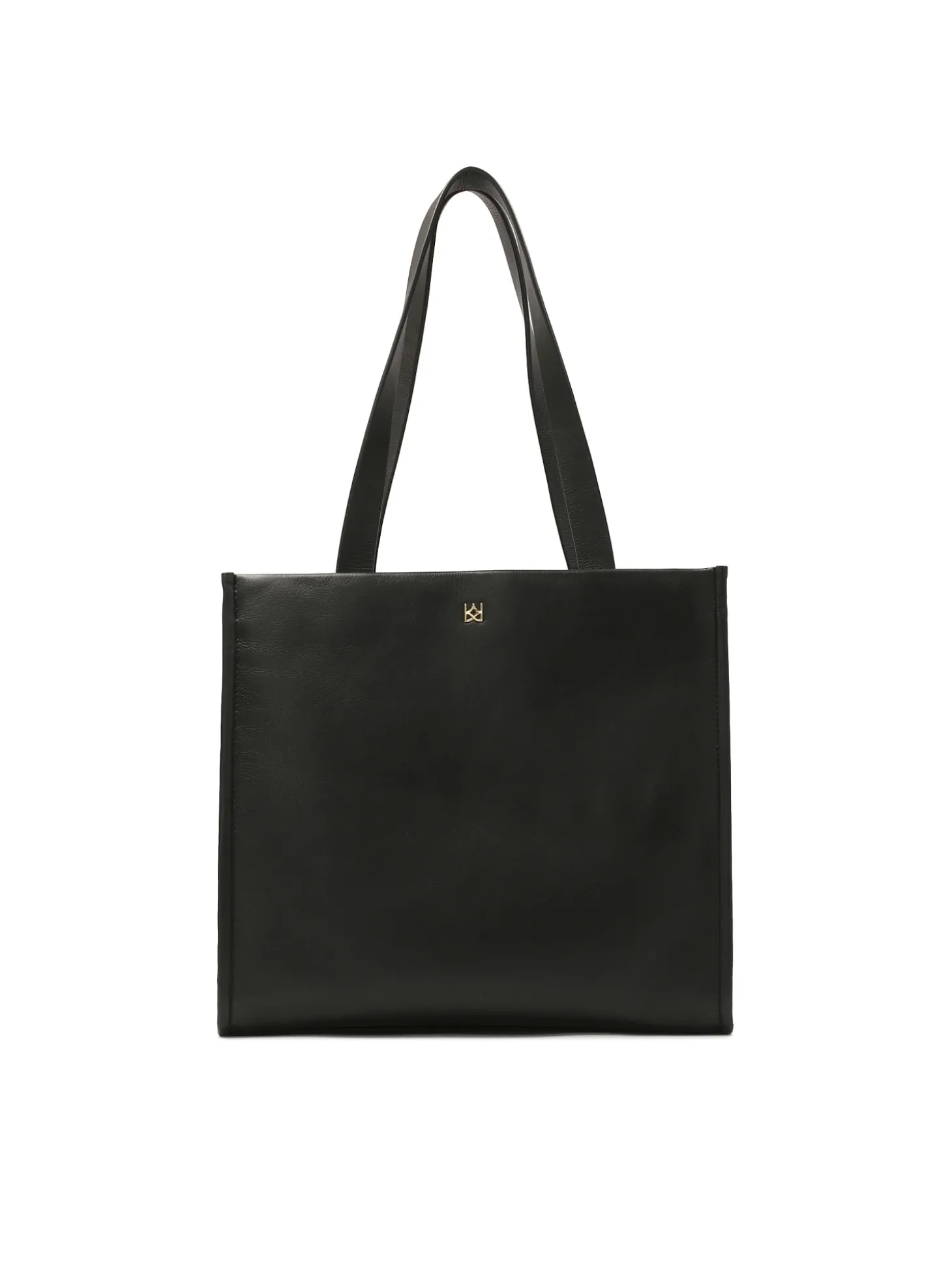 Duża torebka tote bag z czarnej skóry