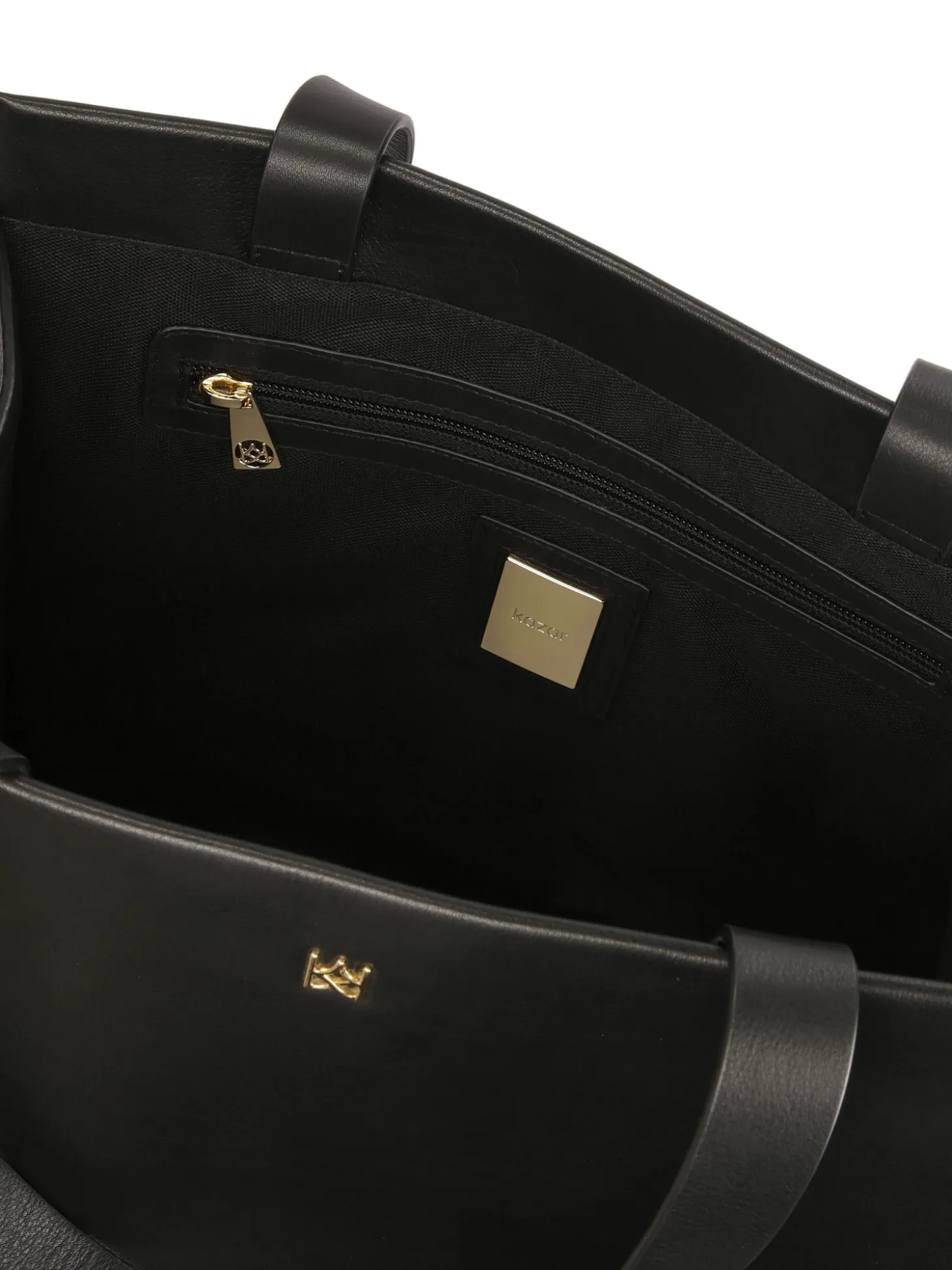 Duża torebka tote bag z czarnej skóry