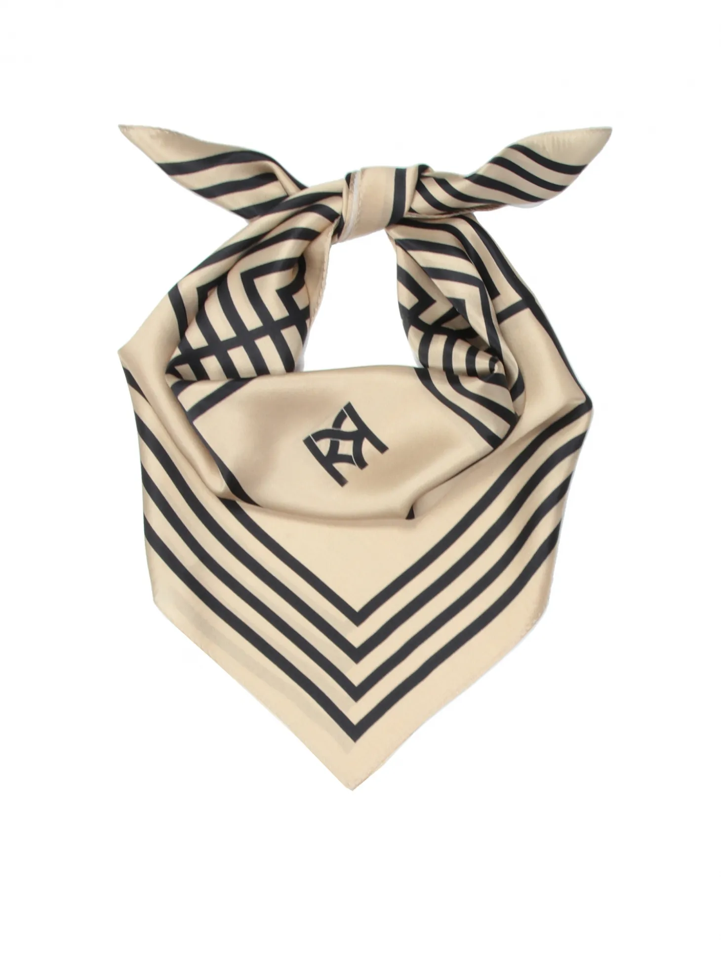 Elegancka jedwabna apaszka damska w monogramy KAZAR