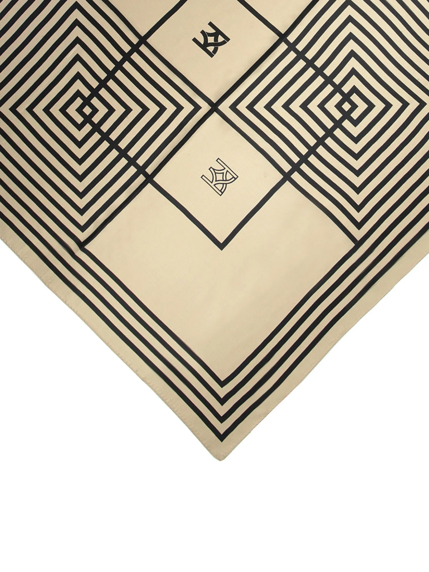 Elegancka jedwabna apaszka damska w monogramy KAZAR