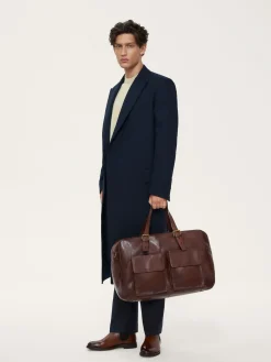 Elegancka skórzana torba podróżna z licowej skóry