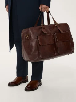Elegancka skórzana torba podróżna z licowej skóry
