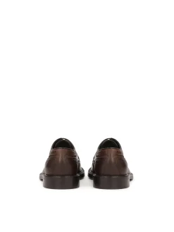 Eleganckie brązowe skórzane buty męskie typu brogue
