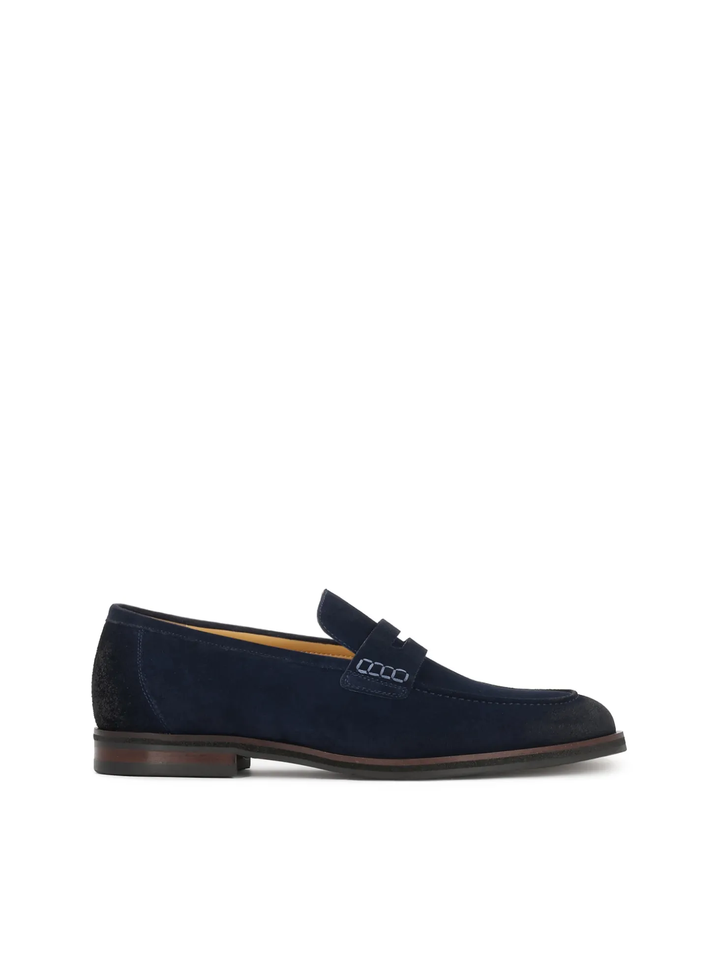 Granatowe loafersy z przecieranego zamszu