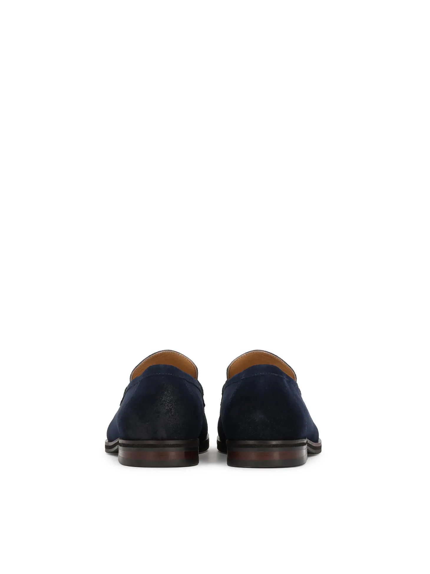 Granatowe loafersy z przecieranego zamszu