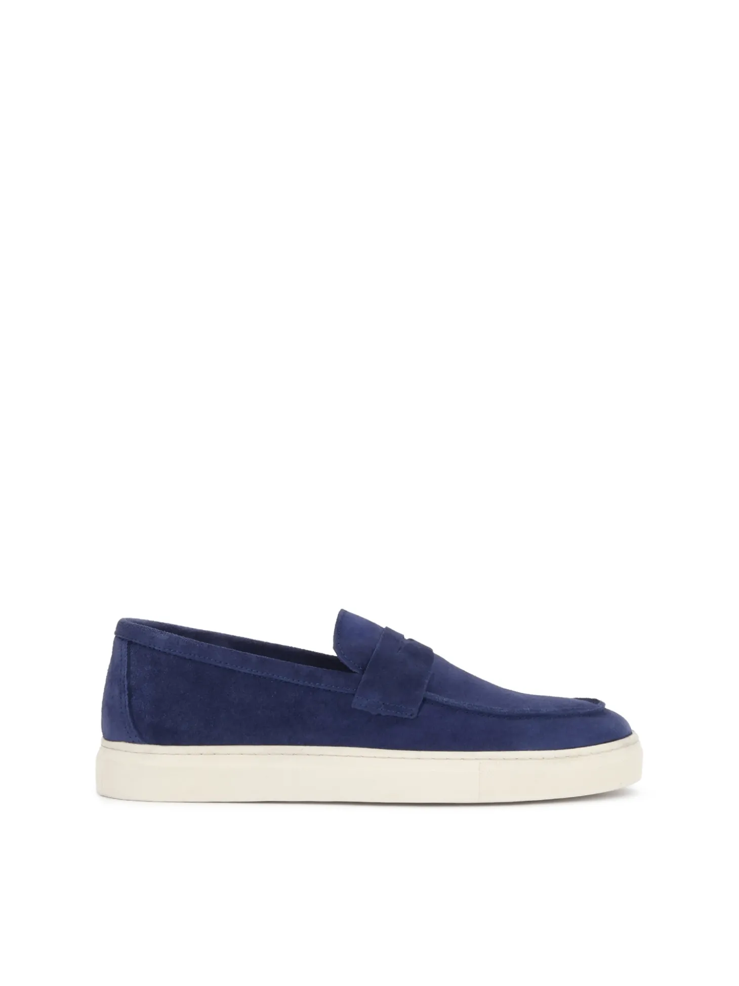 Granatowe półbuty slip on z zamszu