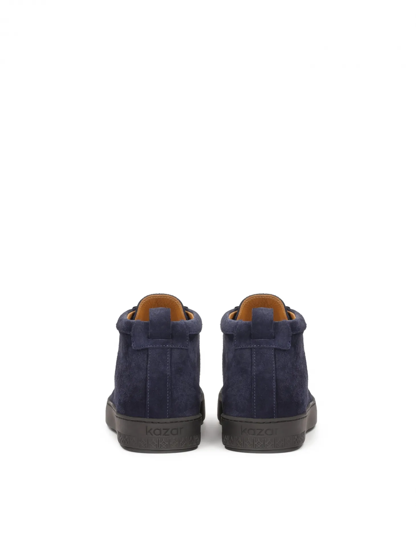 Granatowe zamszow sneakersy typu Chukka