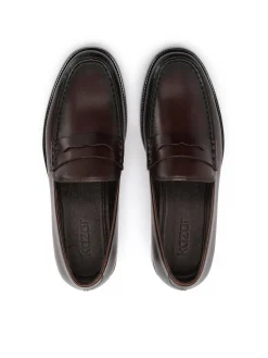 Klasyczne loafersy męskie w odcieniu brązu