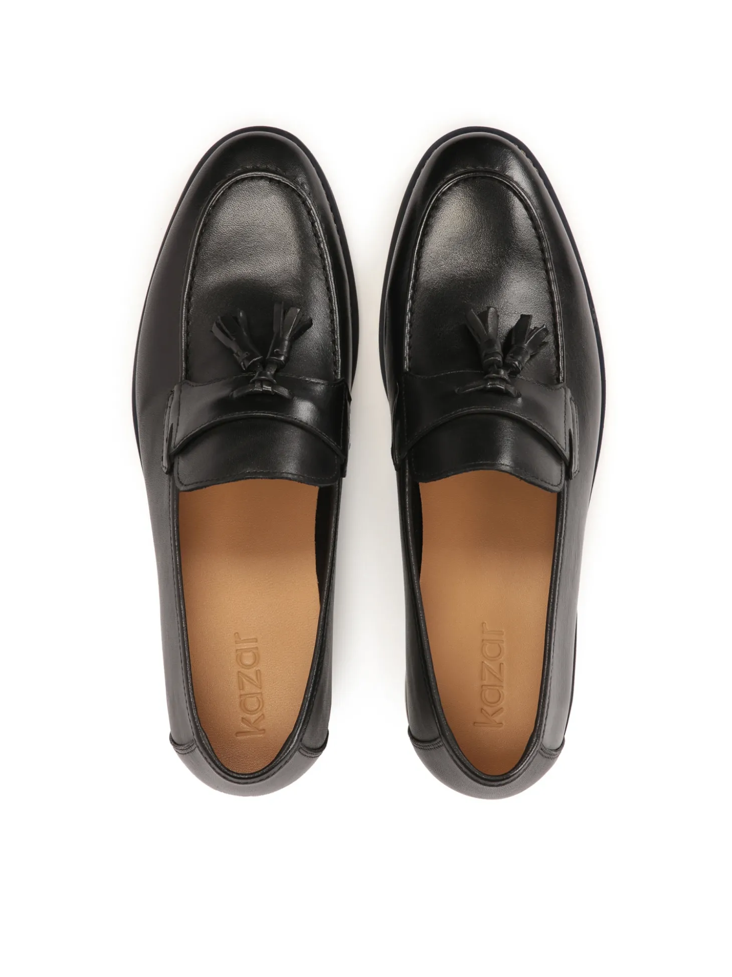 Loafersy ze skóry naturalnej z frędzlami