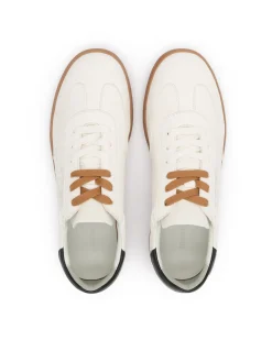 Luksusowe sneakersy z białej skóry naturalnej
