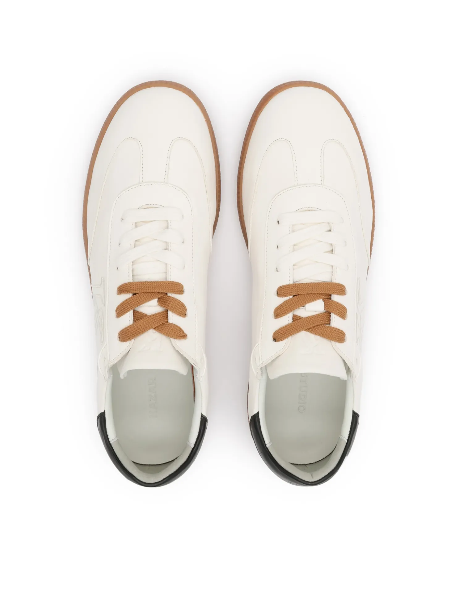 Luksusowe sneakersy z białej skóry naturalnej