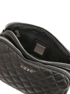 Mała czarna torebka crossbody ze srebrnym okuciem