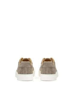 Minimalistyczne zamszowe sneakersy w taupe kolorze
