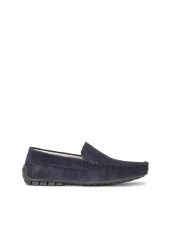 Mokasyny driving mocs z granatowego zamszu