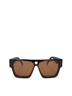 Męskie okulary przeciwsłoneczne w stylu retro z brązowymi soczewkami
